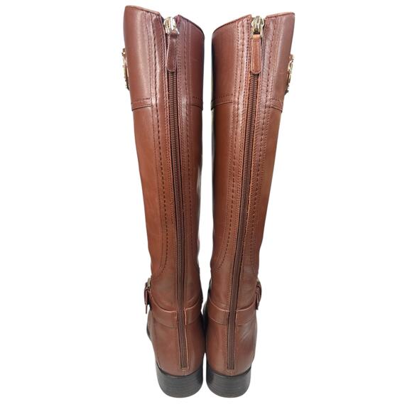Tory Burch Women’s Adeline Brown Leather Tall Riding Boot Size US 8 - Picture 9 of 13